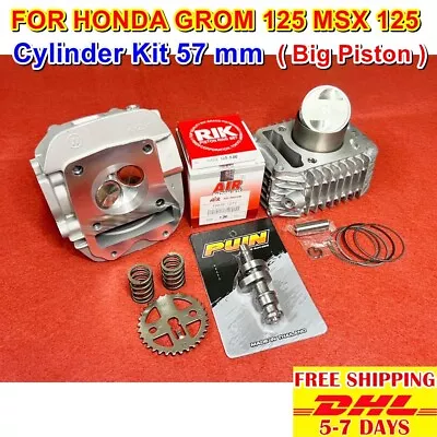 P29 Cylinder Set 57 Mm FOR HONDA GROM 125 MSX 125 Big Bore Piston Motorcycle Kit • $329.71