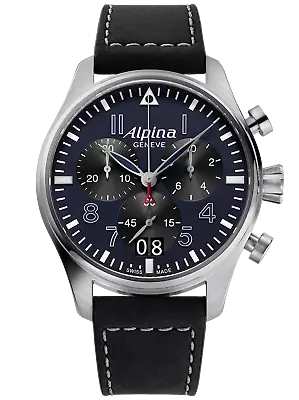 £749 • Buy Alpina Black Mens Chronograph Watch Startimer Pilot AL-372NB4S6