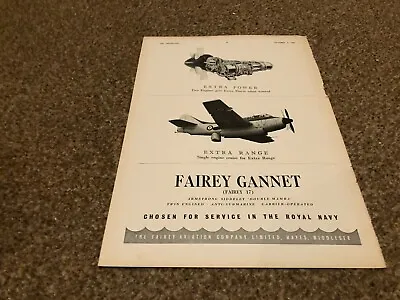 Framed Advert 11x8 Fairey Gannet 17 - Extra Power & Range For The Royal Navy • £22.99