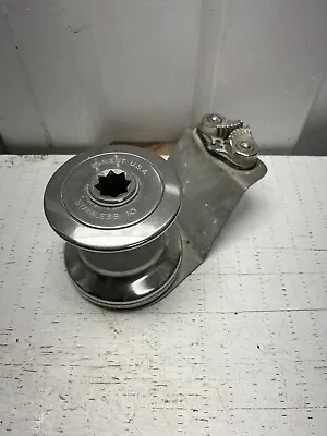 Stainless Barient 10 Sailboat Winch With Cam Cleat Bracket • $150