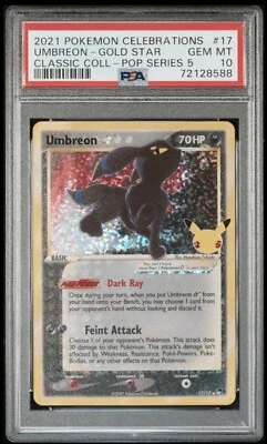 $24.50 • Buy 2021 Pokemon Celebrations Umbreon Gold Star #17 Pop Series 5 PSA 10 GEM MINT