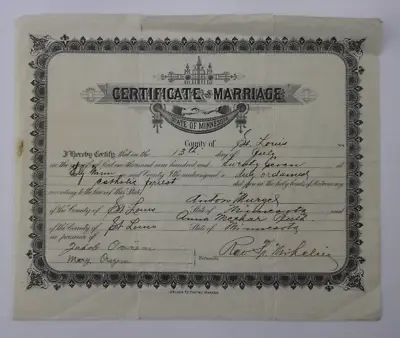 USA Marriage Certificate Minnesota 1927 Jacob Oroiem And Mary Ohazem • $6