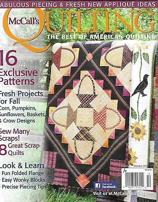 McCalls Quilting Magazine 16 Exclusive Patterns Fall Projects Sunflower Pumpkin • $13.45