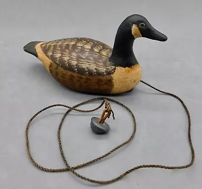 1989 Bob Booth Miniature Wood Canada Goose Working Decoy Chincoteague Virginia • $41