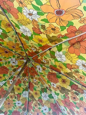 Vintage Scalloped/Fringed  Patio Umbrella W/ Cover 8ft Round • $300