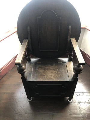 £350 • Buy Antique Monks Chair Table Rare Round Table Top And Storage In Seat Metamorphic