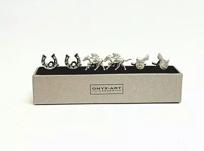 £35.99 • Buy Onyx Art CKS007 Set Of 3 Horse Riding Cufflinks - Novelty Gifts  