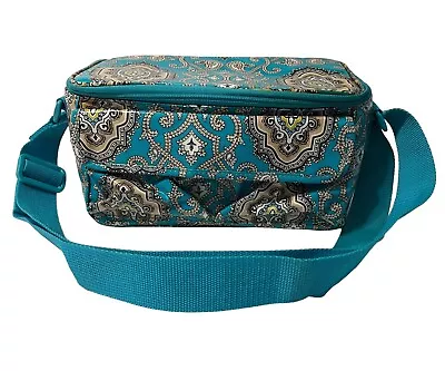 Vera Bradley 10 X 5  Zippered Vinyl Insulated Lunch Bag Stay Cooler Totally Turq • $10.80