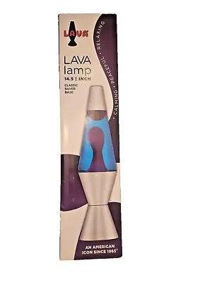 Lava Lite YN-482 14.5-Inch Silver Base Lamp With Purple Wax In Blue Liquid • $29