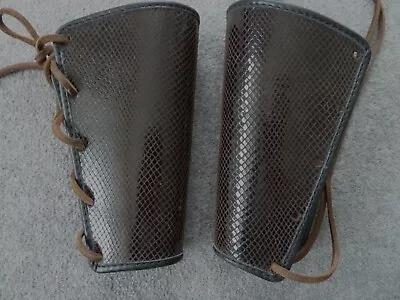 NEW Medieval Fantasy Textured Leather Vambraces By Tomas Hruska Larp Theatre • £40