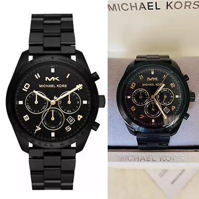 NWT Box MICHAEL KORS MK8684 KEATON CHRONOGRAPH Watch Black $295 • $149.80