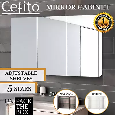 Cefito Bathroom Mirror Cabinet Medicine Storage Vanity Beauty Adjustable Shelves • $120.40