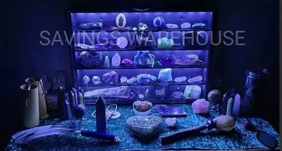 LED Display Case For Crystals Rocks Precious Gem Stones Wall Cabinet BNIB Taro  • $129.99