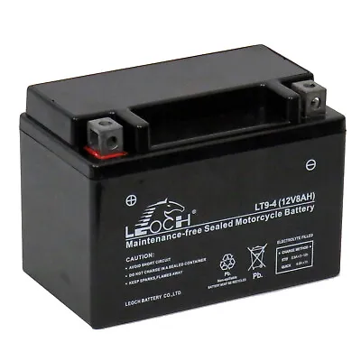 Leoch LT9-4 Sealed Upgrade Motorcycle AGM Battery Replaces YTX9-BS YTX9BS • £27.99