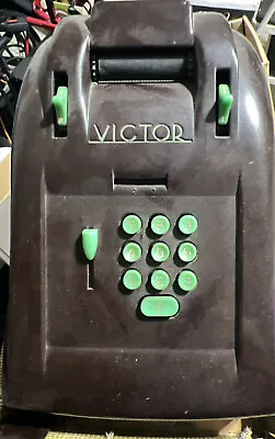 Victor Adding Machine Art Deco Brown Bakelite Case With Jade Green Buttons Works • $44.99