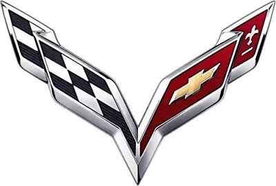 Chrome Cross Flags Emblem For 2014-2019 Chevy C7 Corvette (Large For Hood Badge) • $16.79