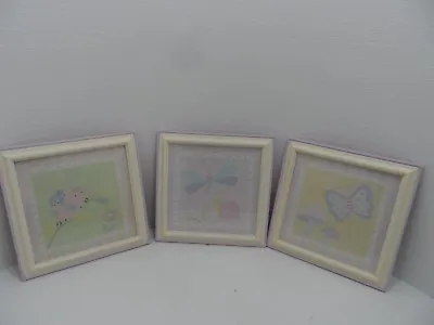 $24.99 • Buy KidsLine Gossamer Wings Pastel Butterfly, Snail, Ladybug 3 Wall Pictures 12x12
