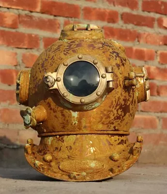 Copper Antique Diving Helmet Navy Mark V Morse Boston Divers Larp Helmet W/ Base • $185