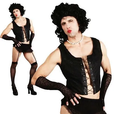 £16.49 • Buy Mens Frank N Furter Funny Rock Guy Rocky Horror Show Musical Outfit + Wig New