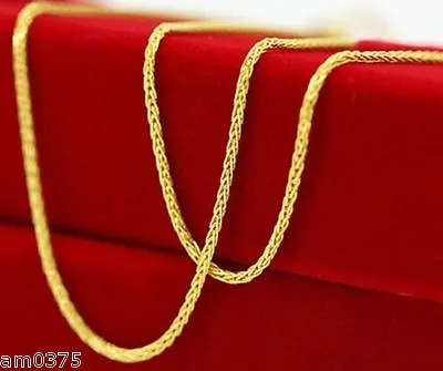 18K Solid Gold Wheat Chain Necklace For Women 18''L GUARANTEED 18KT PURE GOLD   • $386.72