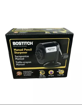 NEW Bostitch Desk Wall Counter Mount Antimicrobial Manual Pencil Sharpener Black • $14