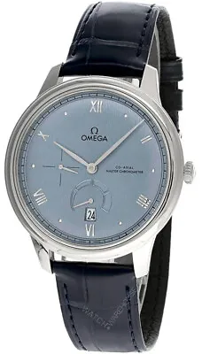 OMEGA De Ville Prestige 41MM Blue Leather Men's Watch 434.13.41.21.03.001 • $4275