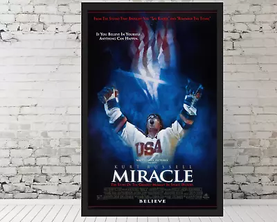Miracle Movie Poster Kurt Russell Poster Hockey 11x17  Framed Art Trendy Poster • $33.90