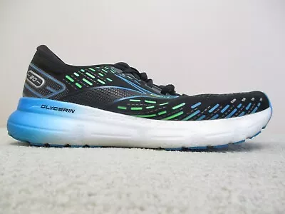 Brooks Glycerin 20 Mens 10 Shoes Running Neutral Trainer Responsive Black Blue • $65