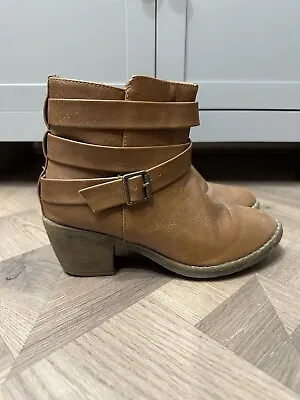 London Rebel Brown Ankle Boots Size 5/38 • £12