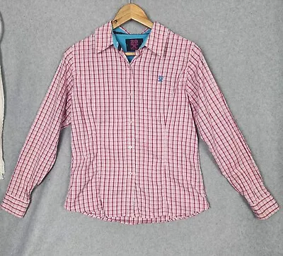 Wrangler Women’s Shirt Size 8 Pink Check Long Sleeve Western Rodeo Cowboy 20X • $29.95