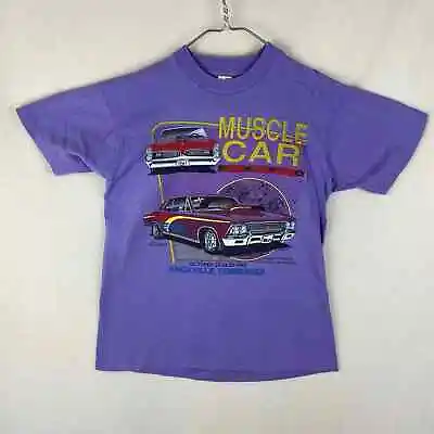 Vintage Muscle Car Expo Purple Single Stitch T-Shirt Size Large Hot Rod Judge • $19.95