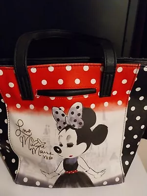 DISNEY PARKS HAND/TOTE BAG - BLACK - With MINNIE MOUSE To Front • £13.99