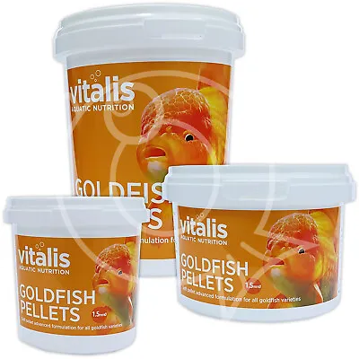 £10.99 • Buy Vitalis Goldfish Pellets 1.5mm Fish Food Shubunkin Comet Aquarium Fish Tank