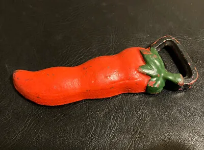 Vintage Cast Iron Red Hot Chile Pepper Bottle Opener Fun Old Kitchen Beer Tool • $6.66