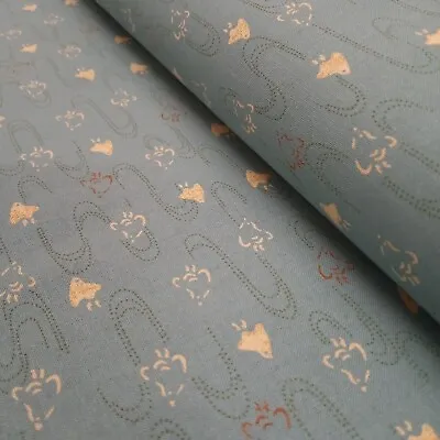 Japanese Kasuri Aqua Birds Traditional Cotton Fabric Per 50cm 88222 8 2 • £4