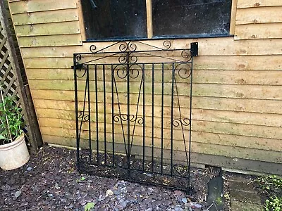 Black Wrought Iron Garden Gate Hammerite Painted 94cm Width 102cm High • £20