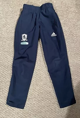 Middlesbrough FC Boys Kids Adidas Climalite Tracksuit Bottoms Age 7-8 Navy Blue • £11.99