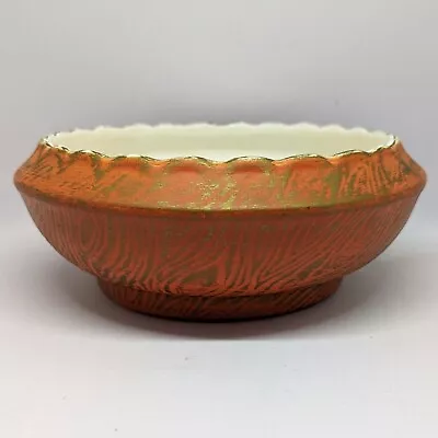 McCoy Pottery 1960s Bronze Over Orange Mid Century Planter Bowl #M7 MCM • $45