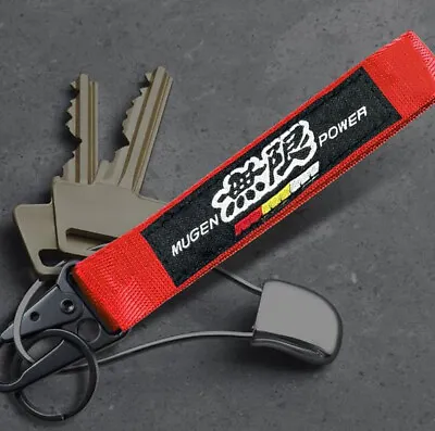 Car Keychain Metal Key Ring Emblem Lanyard Red Black Mugen For Honda Acura • $22.99