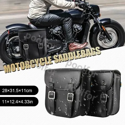 $62.25 • Buy Motorcycle PU Leather Saddle Bags For Yamaha V-Star XVS 250 650 950 1100 1300 