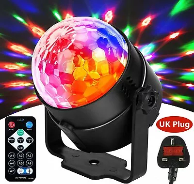 Disco Light Crystal Star Ball Stage Light Flashing Colour Led Party -uk Plug • £12.49