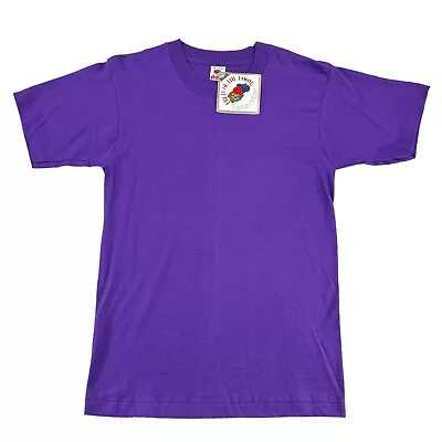 Vintage 90s Fruit Of The Loom Blank T Shirt Purple Size Medium Single Stitch New • $28.88