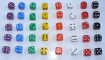 Sets Of Five Dice For Playing Dice Games - Six Sided Spot Dice - Opaque D6 RPG • £3.03