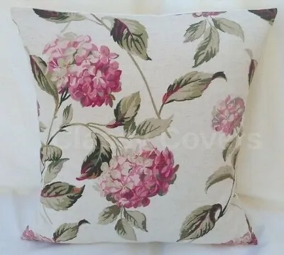 Laura Ashley Designer Cushion Cover  HYDRANGEA  Pink/Natural Various Sizes • £18.95