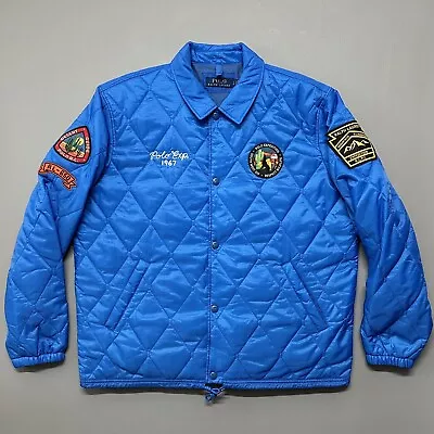 POLO RALPH LAUREN Jacket Polo Expedition Mountain Climbing Quilted Men Sz L Blue • $249.89