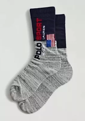 Polo Sport Ralph Lauren 889300 1 Pair American Flag Socks Sz 10-13 • $20