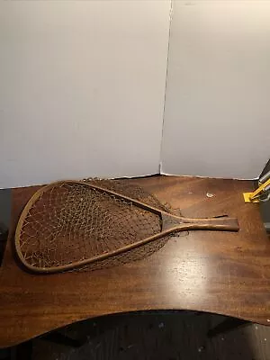 Vintage Wooden Jim Haney Landing Net - 24Inches Long - Holes In Net • $35