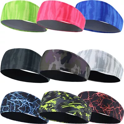 Men's Women's Headband Sweatbands Moisture Wicking Sports Workout Yoga Head Band • $5.99