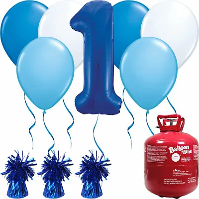 £49.99 • Buy Happy Birthday Blue Balloons And Helium Gas Canister Pack. Party ***
