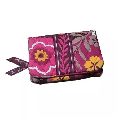 Vera Bradley Wallet Quilted Pink/Purple Floral Magnet Closure W/ Coin Purse • £13.86